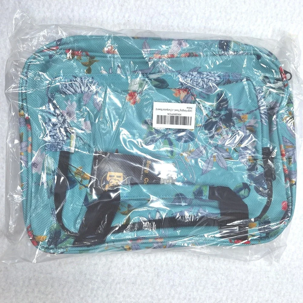 Bang Carsen Hanging Toiletry Bag Womens Large Turquoise Floral Travel Organizer